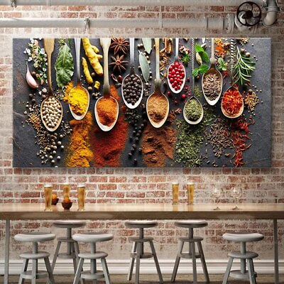 #ad Kitchen Wall Art Food Picture Decorative Canvas Painting Home Decor Canvsa Mural $13.15