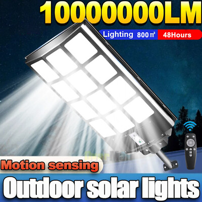 #ad 1000000000LM Outdoor Solar LED Street Light Commercial Garden Yard Big Wall Lamp $119.85