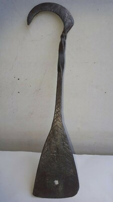 #ad Old Antique Primitive Kitchen Paddle Spoon Cutlery Hand Wrought Utensil 19th $48.00