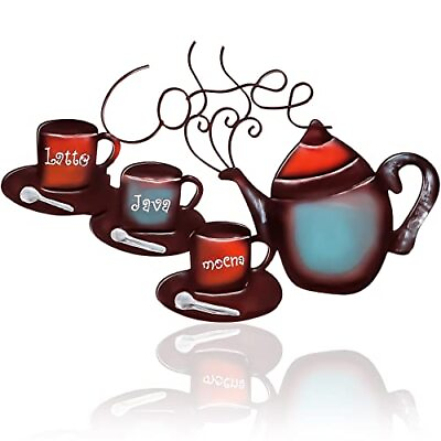 #ad Coffee Signs Metal Coffee Cup Metal Wall Art Decor Wire Coffee Sign for Kitch... $18.22