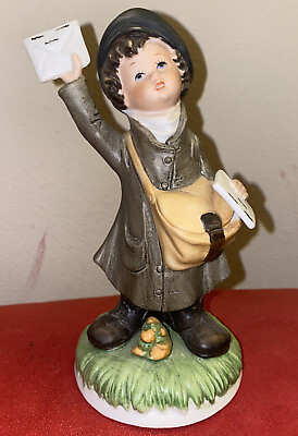 #ad Mail Boy Figurine HOMCO # 1435AA Mailman Delivery News Vintage Decor Post Office $8.75