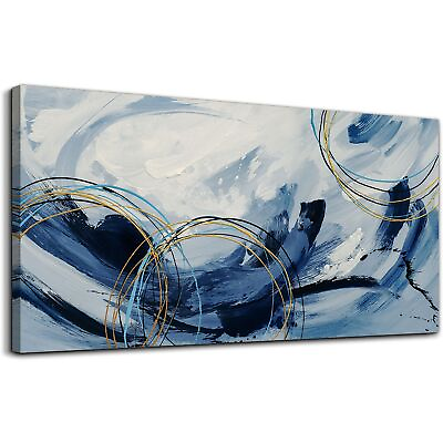 #ad Large Wall Art Blue and White Abstract Wall Decor Wall Art for Living Roo... $204.88
