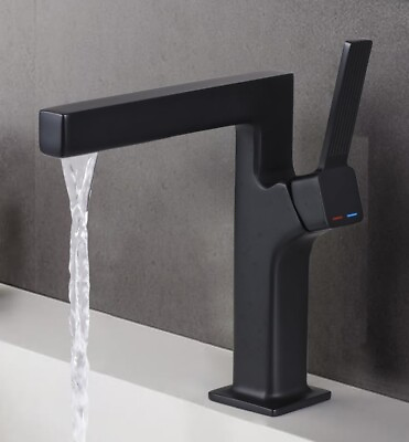 #ad HMEGAO Modern Design Bathroom Sink Fauce Solid Brass Build Single Handle NEW $79.99