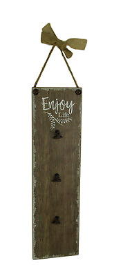 #ad Rustic Wood Enjoy Life Vertical Hanging Memo Board with 3 Clips $18.84