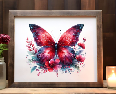 #ad Butterfly Wall Art Print Vibrant Colors Butterfly Print Wall Art Decor Print $9.99
