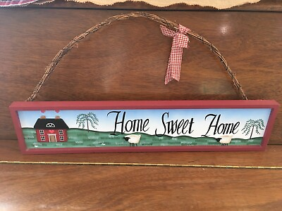 #ad Wood Home Sweet Home Country Farm House Wall Hang Decor $9.50
