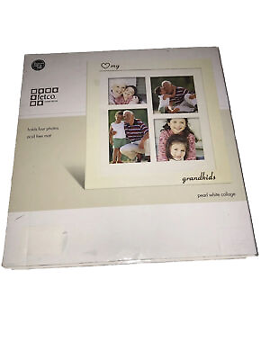 #ad Fetco Home Decor MY GRANDKIDS Photo Picture Frame Collage 14x11” Pearl White $15.00