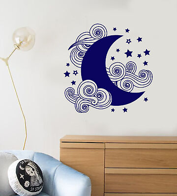#ad Vinyl Wall Decal Cartoon Abstract Moon Stars Bedroom Decor Stickers 2593ig $69.99