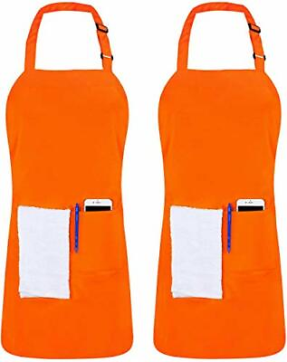 #ad Adjustable Bib Apron 2 Pack Water Oil Resistant Chef Aprons Utopia Kitchen $152.00