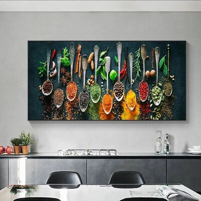 #ad Kitchen Theme Modern Canvas Painting Wall Art Poster Living Room Home Decoration $19.99