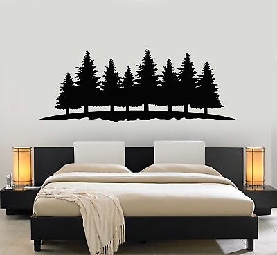 #ad Vinyl Wall Decal Forest Nature Fir Trees Living Room Bedroom Stickers g6181 $19.99
