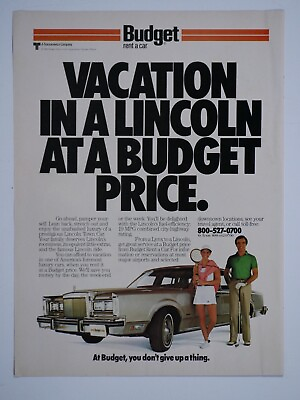 #ad 1982 Lincoln Continental Vintage Budget Original Print Ad 8.5 x 11quot; $5.95
