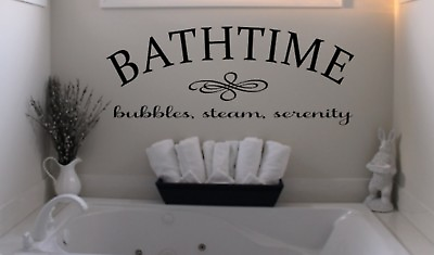 #ad Bathtime Wall Art Bathroom Decal Bath time Decal Bubbles Steam Serenity $28.95