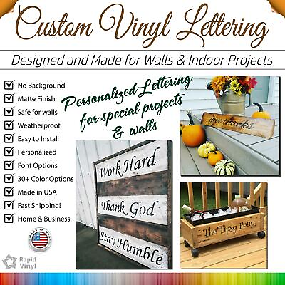 #ad Custom Vinyl Lettering Transfer Decal Sticker Wall Window Indoor Glass Large $33.99