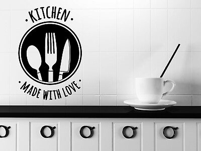 #ad Wall Vinyl Decal Quote Words Kitchen Tools Home Made Bakery Decor n1135 $21.99