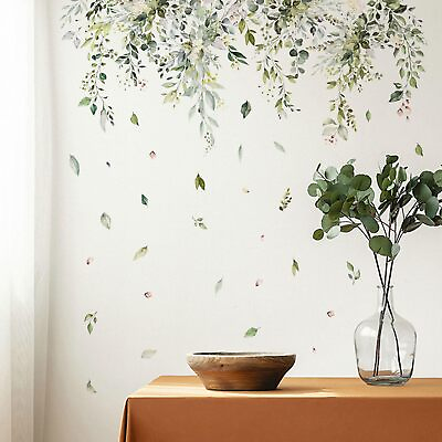 #ad Hanging Green Plants Leaves Wall Decals Peel and Stick Flower Leaf Vinyl Wall... $20.62