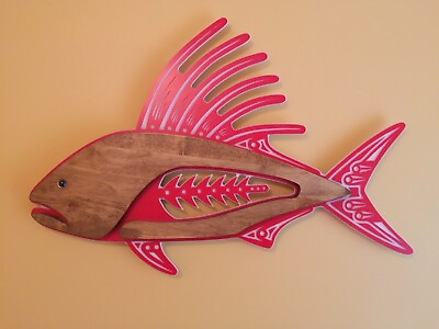 #ad 005 Rooster Fish Wall Art Beach Ocean Lake House Nautical Theme Barhroom Decor $175.00