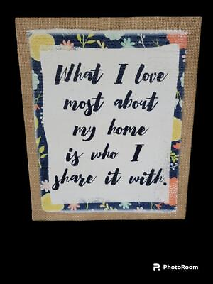 #ad Canvas wall Art Inspirational saying What I love most about my home $5.50