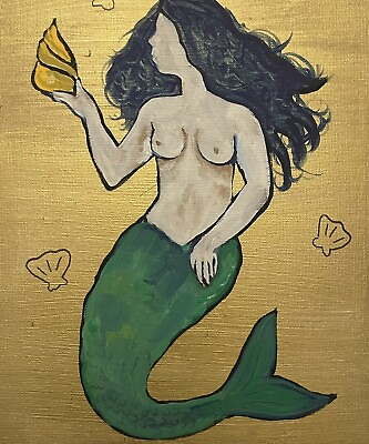 #ad Mermaid Painting Home Decor Art 10x9 Modern Art $20.00
