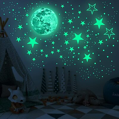 #ad 435PCS Glow In The Dark Luminous Stars amp; Moon Wall Stickers Decal Kid Room Decor $8.99