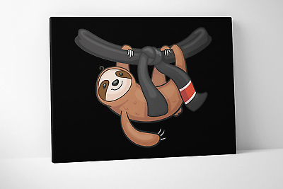 #ad Hanging Sloth Canvas Jiu Jitsu Wall Art Brazilian 24 X 36 Inches $75.00