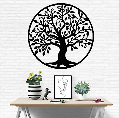 #ad Metal Family Tree Decor Metal Wall Art Sign Tree of Life Home Decoration $99.90