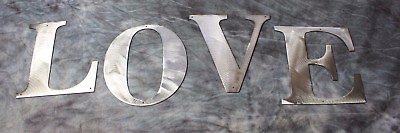 #ad Love Word In Letters Metal Wall Art Silver 6quot; x 5 1 2quot; $30.98