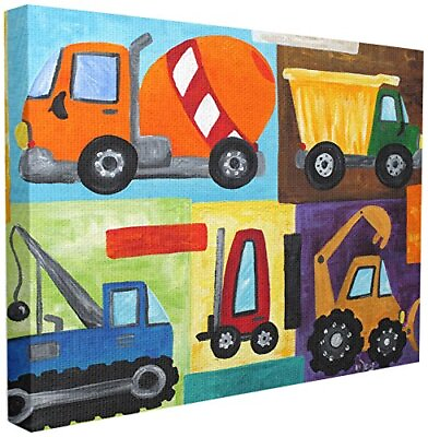 #ad Stupell Industries Construction Trucks Set Canvas Wall Art $78.21
