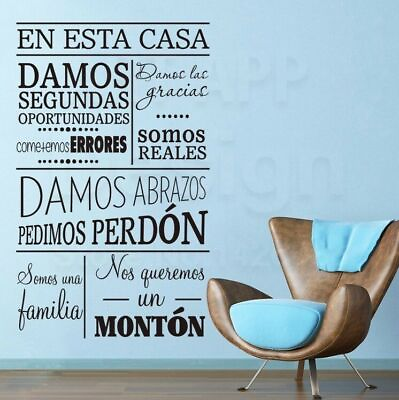 #ad Spanish Vinyl Wall Decal Removable Room Stickers Home rules Quotes Art Decor $14.99