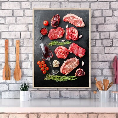 #ad #ad Wine meat tomato Italian Spanish cuisine — Food kitchen poster kitchen art $16.00