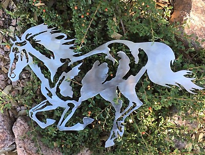 #ad Running Equestrian Metal Wall Art Polished Silver 18quot; x 13quot; $44.98