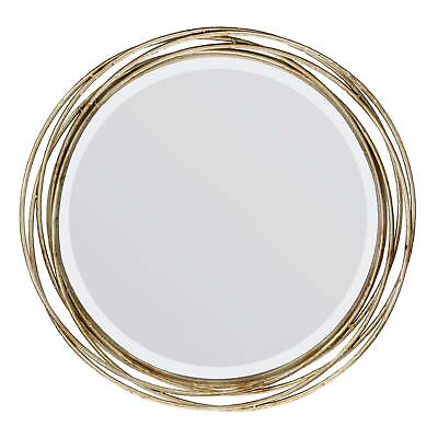 #ad Stonebriar Round Decorative Gold 17quot; Metal Banded Hanging Wall Mirror $26.95