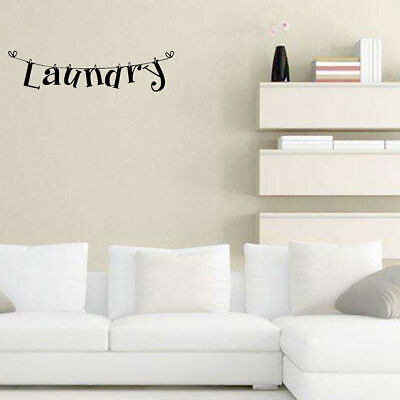 #ad 1Pc Black PVC Wall Sticker Laundry Quote Vinyl Art Decal Home Room Decoration $8.36