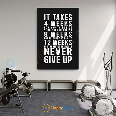 #ad #ad Gym Quote Wall Art 4 8 12 Weeks Rule Workout Room Fitness Home Gym Decor P942 $24.65