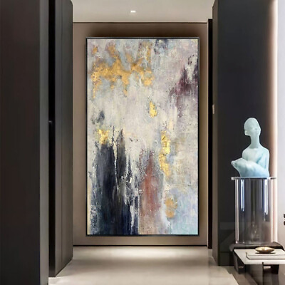 #ad Modern Home Decor Wall Art Pictures Handmade Gold Foil Abstract Palette $99.80