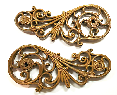 #ad #ad Set of 2 Vintage 1978 Brown Homco Wall Art Decor Filigree Pieces Home Interiors $21.16