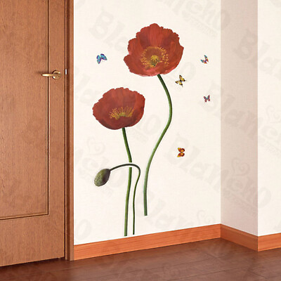 #ad Redness Flowers Large Wall Decals Stickers Appliques Home Decor $19.06