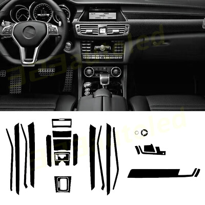 #ad For Mercedes Class E 2009 2013 5D Carbon Fiber Pattern Interior DIY Trim Decals $39.99