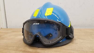 #ad Cairns Firefighter MSA Modern HP3 Commando Defender Visor Helmet Blue USED $79.99