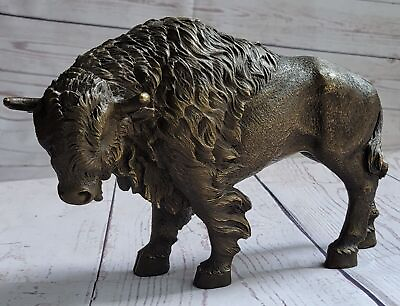 #ad Art Deco American Artist Buffalo Bison Bronze Hot Cast Sculpture Statue Lost Wax $149.50