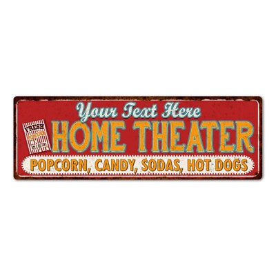 #ad Personalized Home Theater Sign Gift Family Movie Night Wall Decor 106180100001 $49.95