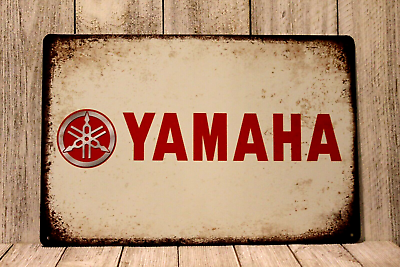 Yamaha Motorcycles Tin Poster Sign Sales Service Rustic Style Man Cave Garage $11.21
