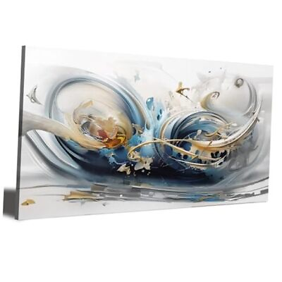 #ad Abstract Wall Art Canvas Print Fantasy Colorful Painting on 20x40 inch Blue $47.98