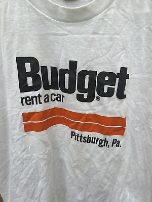 #ad Vintage Budget Car Rental Pittsburgh PA Promo T Shirt Men’s L Made In USA $37.59
