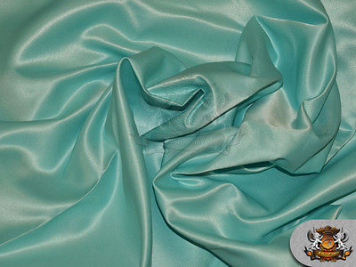 #ad Satin L#x27;amour Solid Fabric LIGHT AQUA 60quot; Wide Sold by the yard $5.95