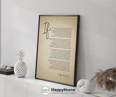 #ad If Poem by Rudyard Kipling Wall Art If Poem Prints Home Art Office Decor P704 $24.65