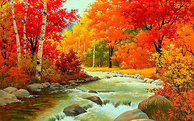 #ad Modern Home Art Wall Decor Autumn Birch Forest Oil Painting Printed On Canvas $75.78