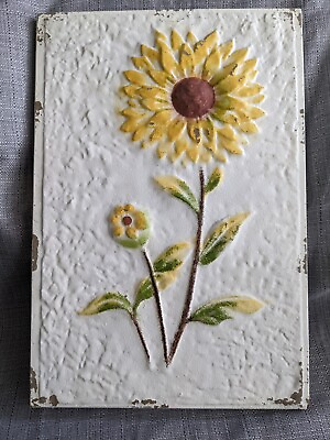 #ad Wall Decor 3 D Sunflower Wall Picture Metal Flower Shabby Vintage style $49.99