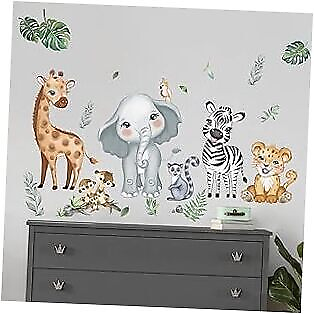 #ad Jungle Animals Wall Decals Elephant Giraffe Safari Wall Stickers Baby Nursery $23.62