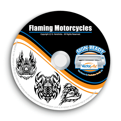 #ad TRIBAL FLAMES MOTORCYCLES BIKES CLIPART VECTOR CLIP ART VINYL CUTTER PLOTTER CD $24.95